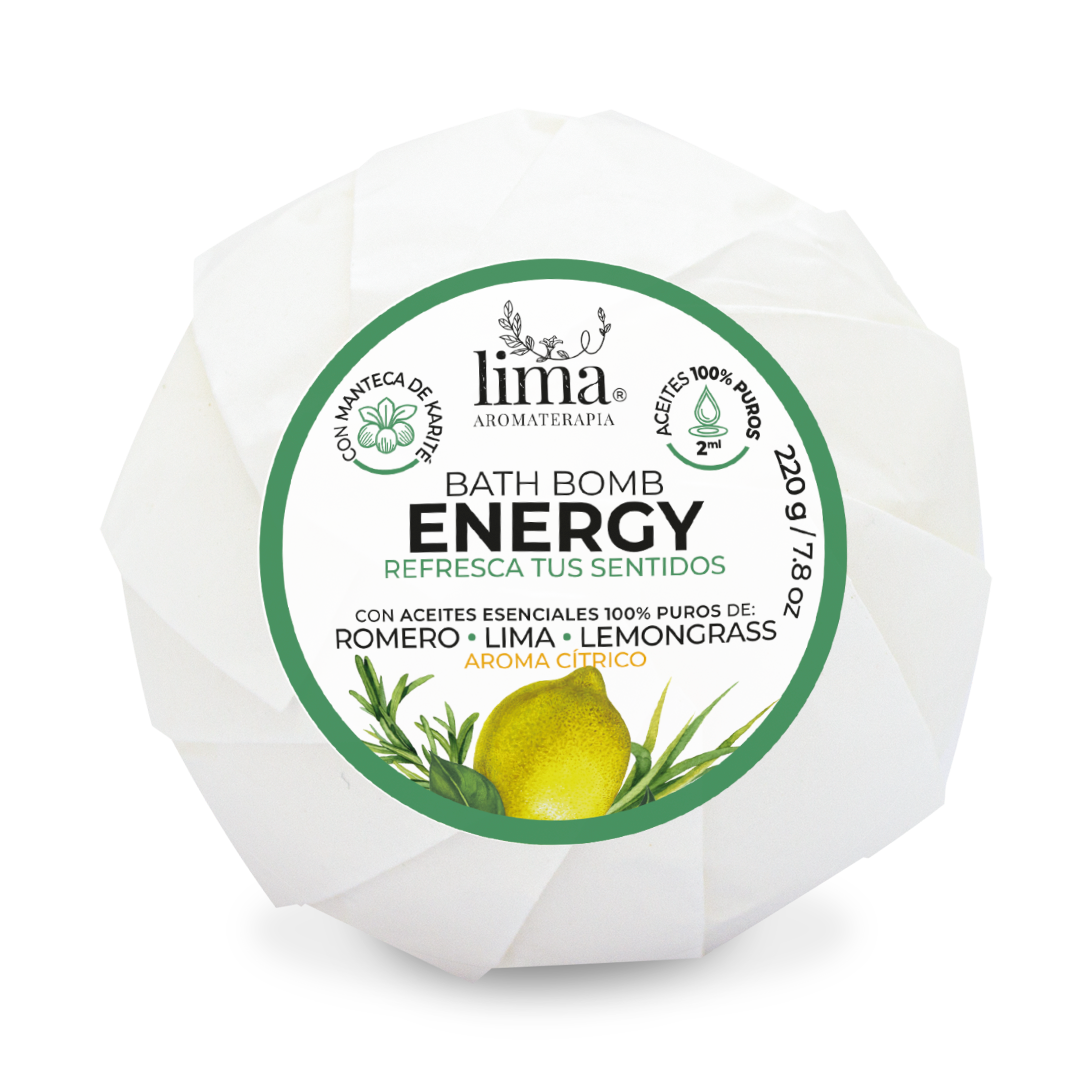 Bomba efervescente para tina Lima Aromaterapia 220 g