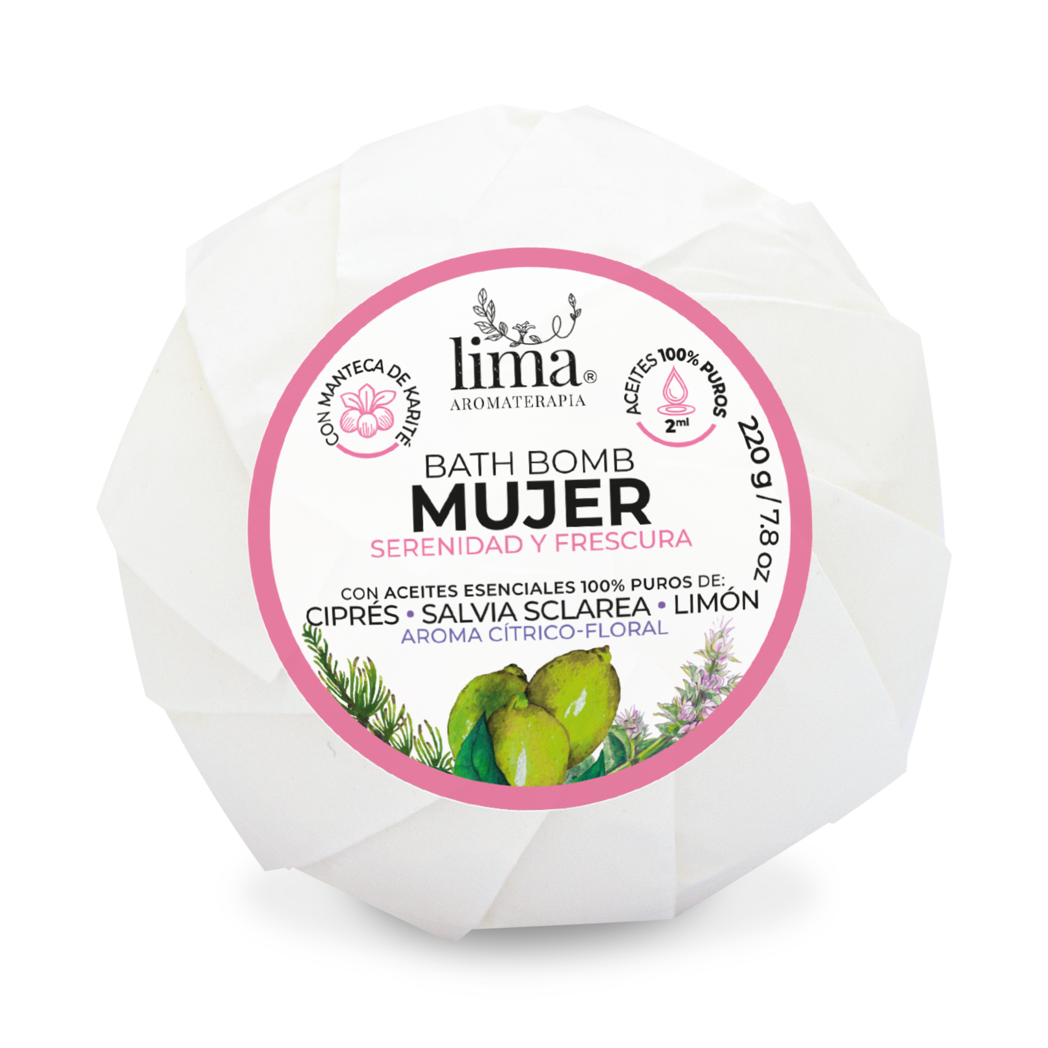 Bomba efervescente para tina Lima Aromaterapia 220 g