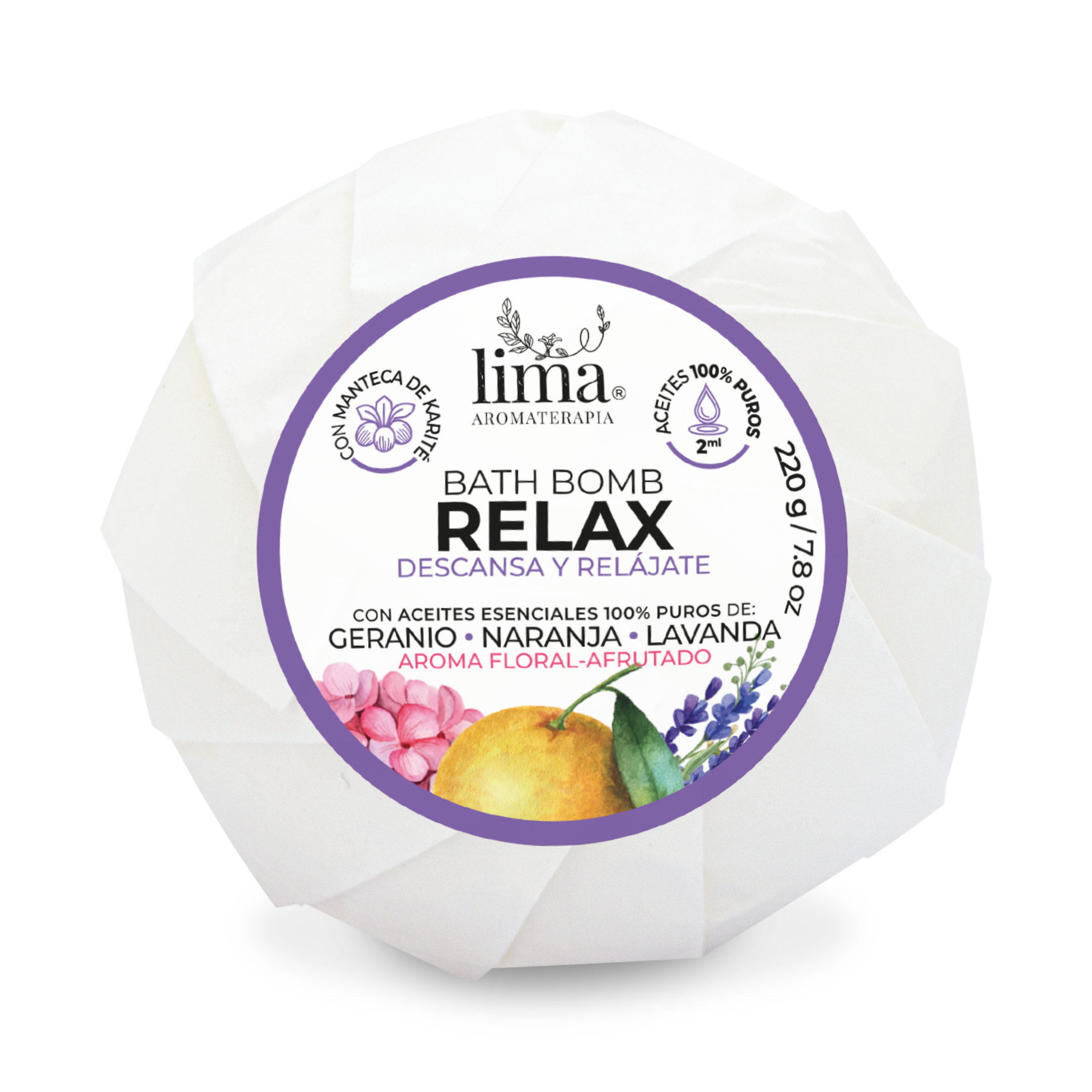 Bomba efervescente para tina Lima Aromaterapia 220 g