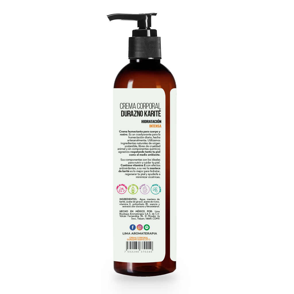 Crema Humectante Artesanal Lima Aromaterapia 250 g