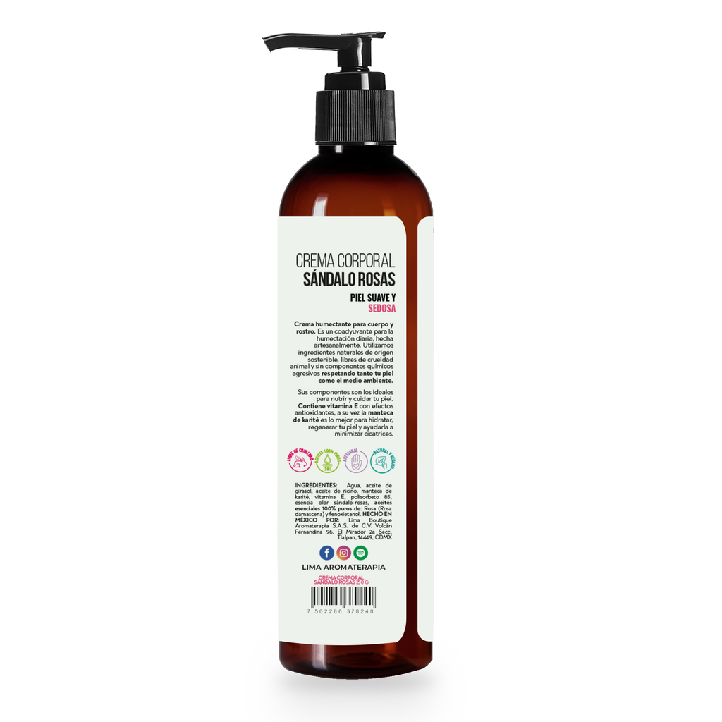 Crema Humectante Artesanal Lima Aromaterapia 250 g